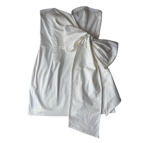 French Connection White Florida Summer Strapless Mini Dress Size 6 - Picture 5 of 12